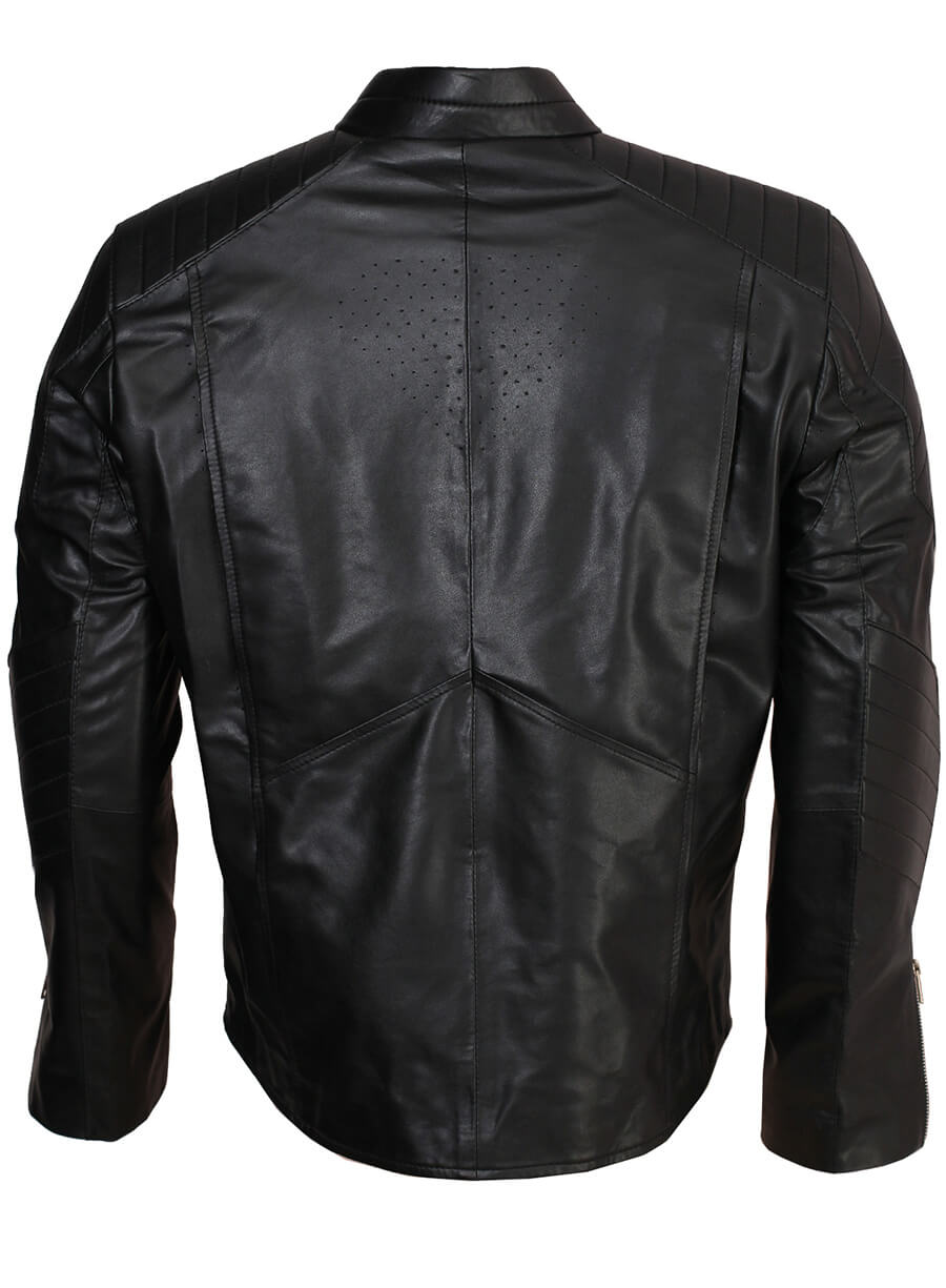 Harpoon Superman Men Outfit Inspired Black & Yellow Leather Jacket