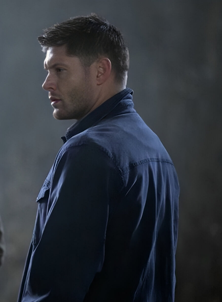 Harpoon Dean Winchester Inspired Blue Cotton Fabric Cotton Jacket - Supernatural Tv Series Style