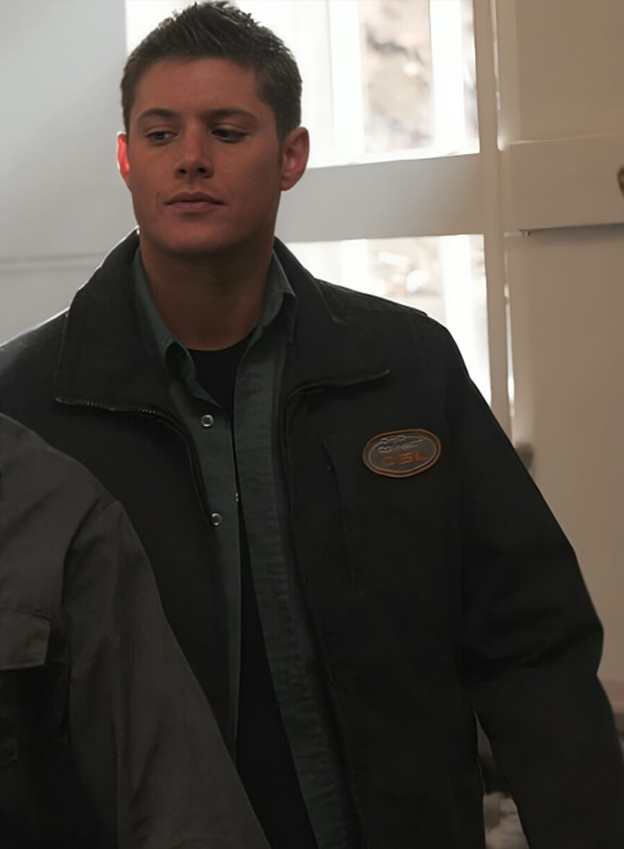 Harpoon Dean Winchester Inspired Black Cotton Fabric Cotton Jacket - Supernatural Tv Series Style