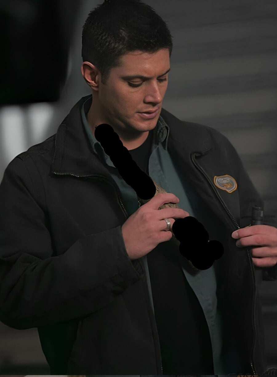 Harpoon Dean Winchester Inspired Black Cotton Fabric Cotton Jacket - Supernatural Tv Series Style