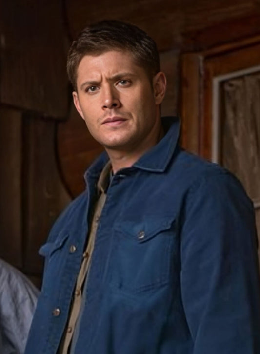 Harpoon Dean Winchester Inspired Blue Cotton Fabric Cotton Jacket - Supernatural Tv Series Style