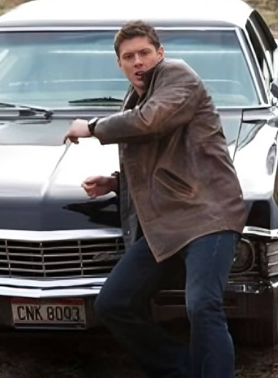 Harpoon Dean Winchester Inspired Brown Real Leather Coat - Supernatural Tv Series Style
