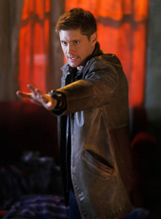 Harpoon Dean Winchester Inspired Brown Real Leather Coat - Supernatural Tv Series Style