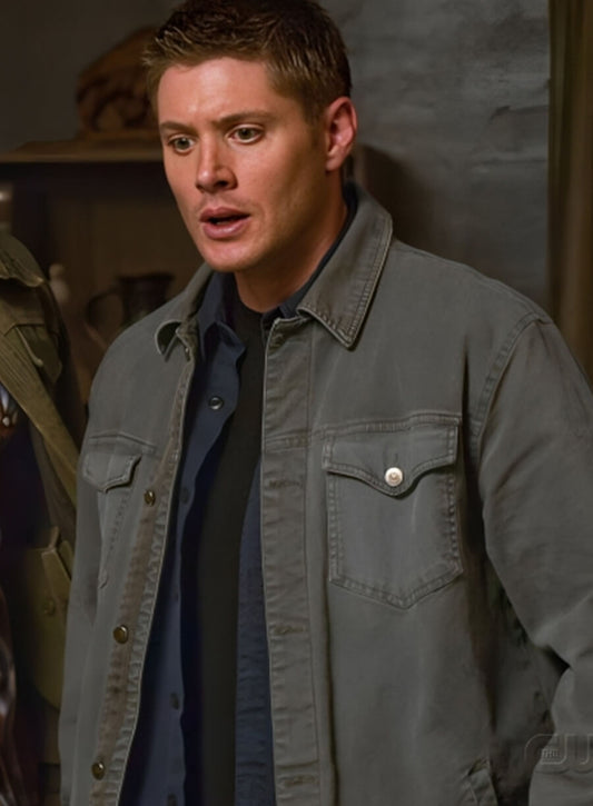 Harpoon Dean Winchester Inspired Gray Cotton Fabric Cotton Jacket - Supernatural Tv Series Style