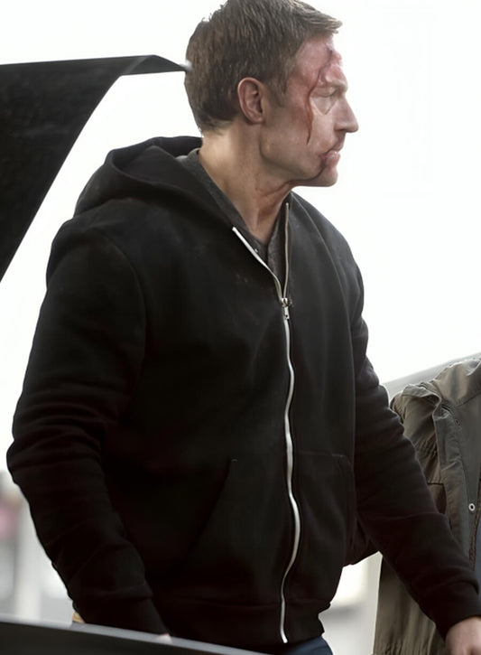 Harpoon Gadreel Inspired Black Fleece Fabric Hooded Jacket - Supernatural Tv Series Style