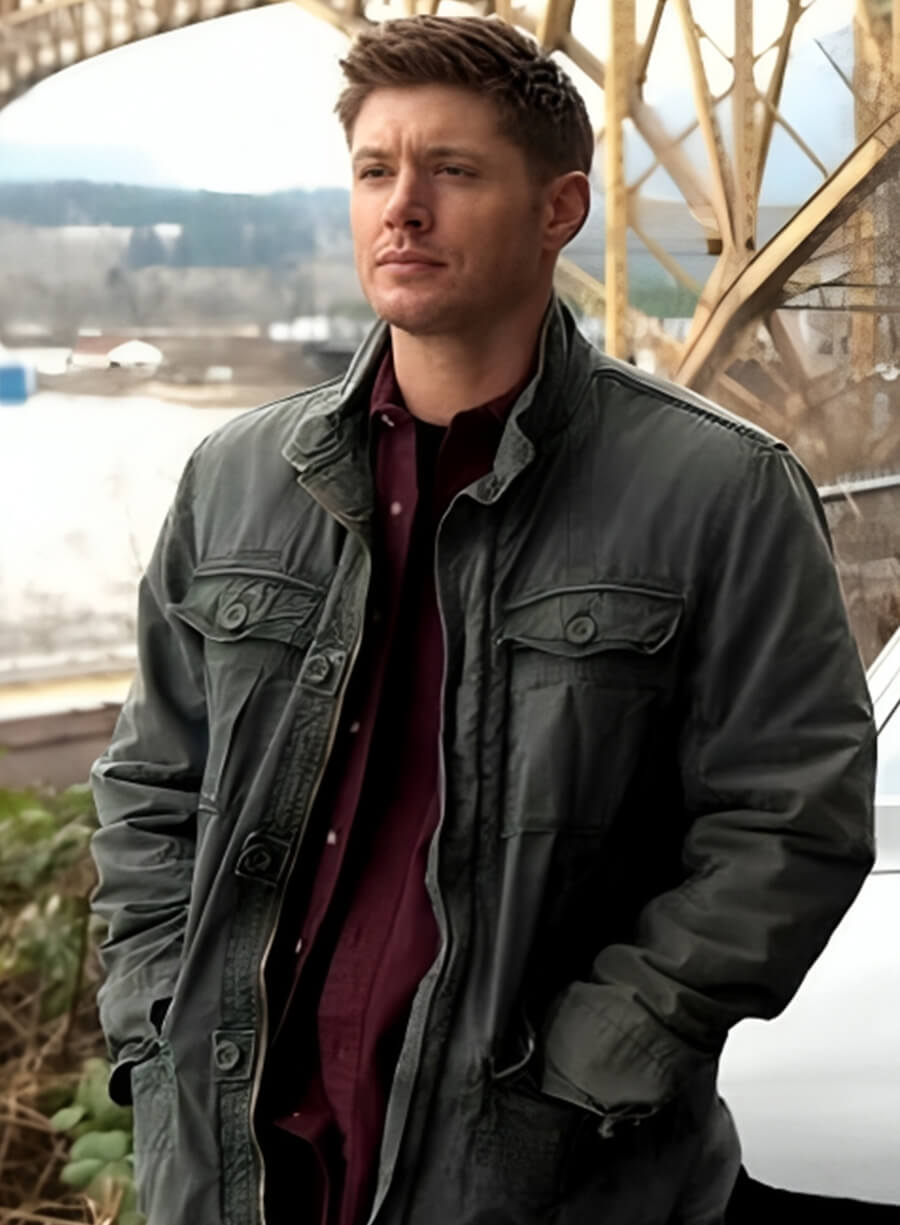 Harpoon Dean Winchester Inspired Green Cotton Fabric Cotton Jacket - Supernatural Tv Series Style