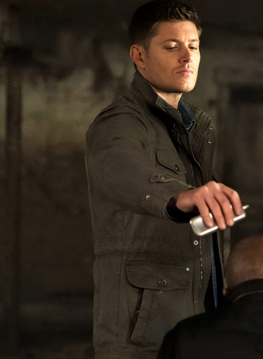 Harpoon Dean Winchester Inspired Green Cotton Fabric Cotton Jacket - Supernatural Tv Series Style