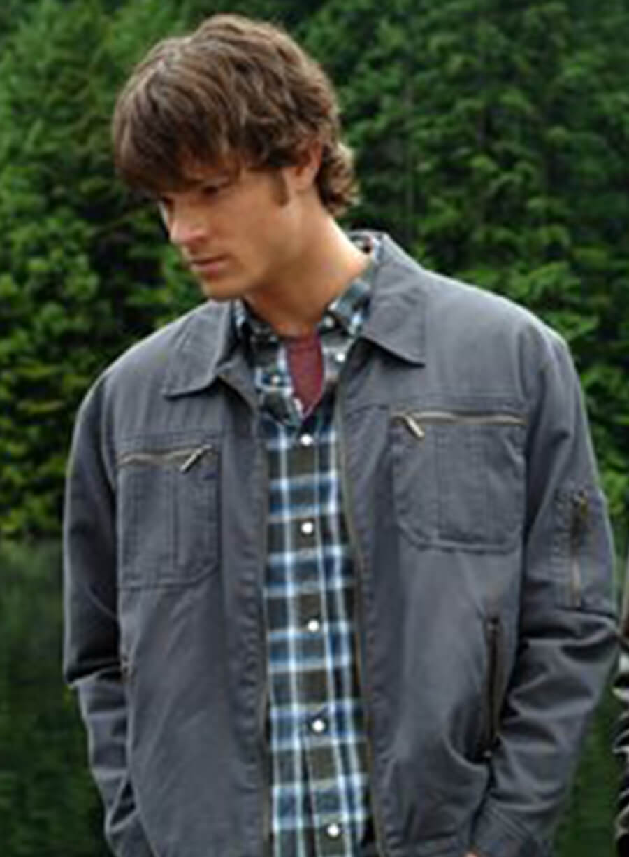 Harpoon Sam Winchester Inspired Blue Cotton Fabric Cotton Jacket - Supernatural Style