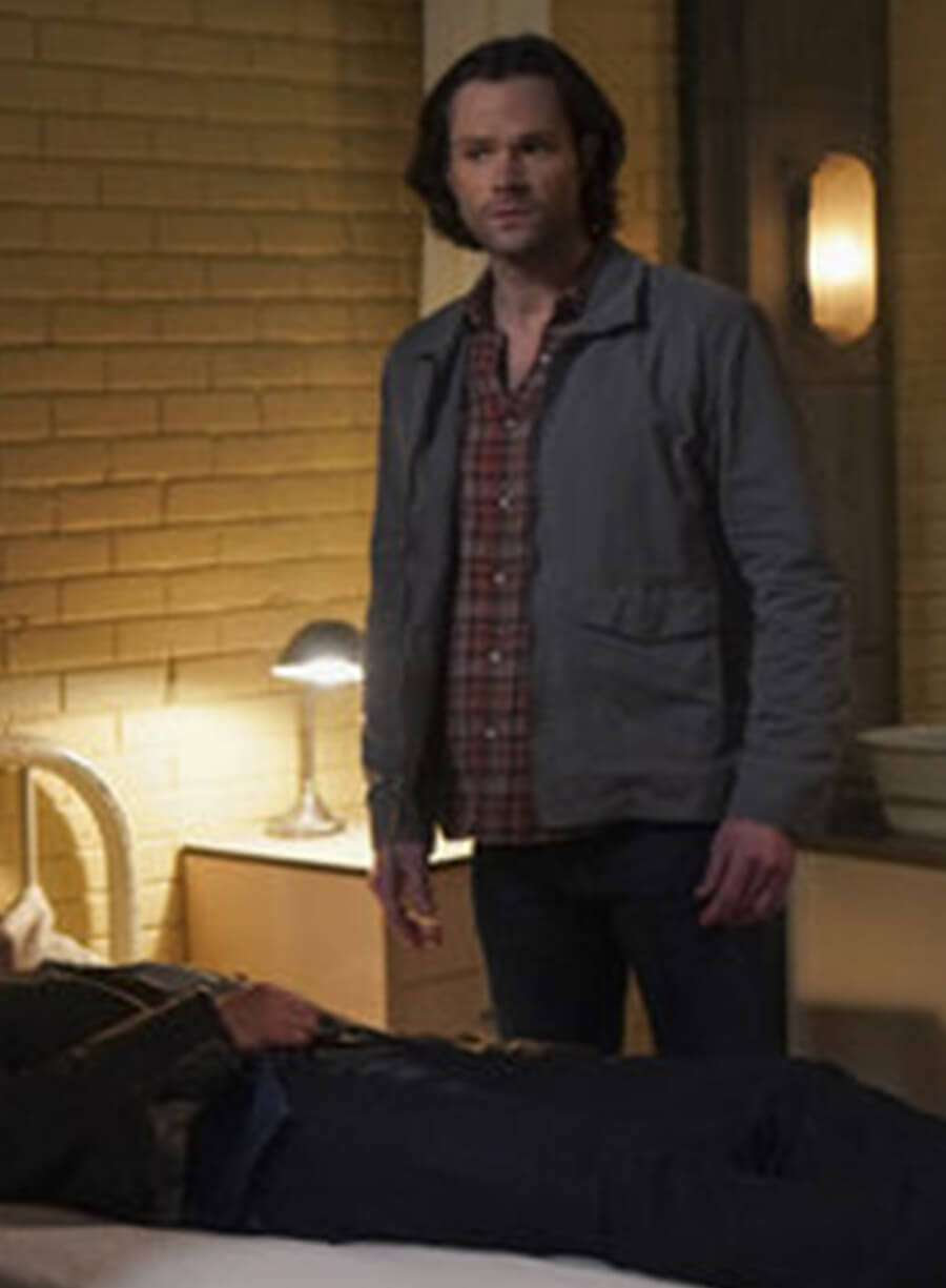 Harpoon Sam Winchester Inspired Gray Cotton Fabric Cotton Jacket - Supernatural Style