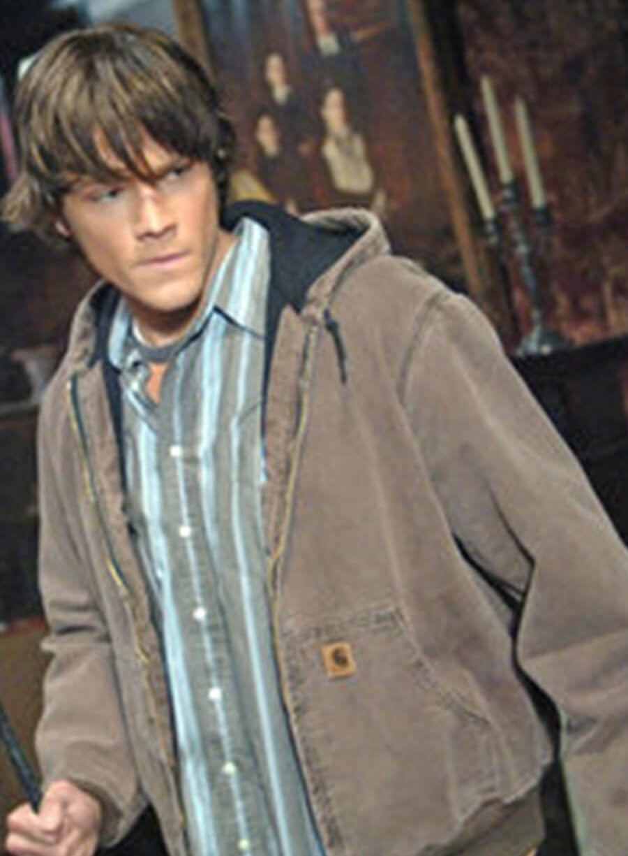 Harpoon Sam Winchester Inspired Brown Cotton Fabric Hooded Jacket - Supernatural Style
