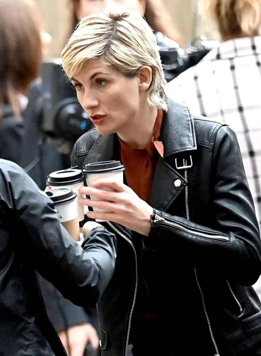 Harpoon Jodie Whittaker Inspired Brown Biker Jacket - Toxic Town 2025 Style