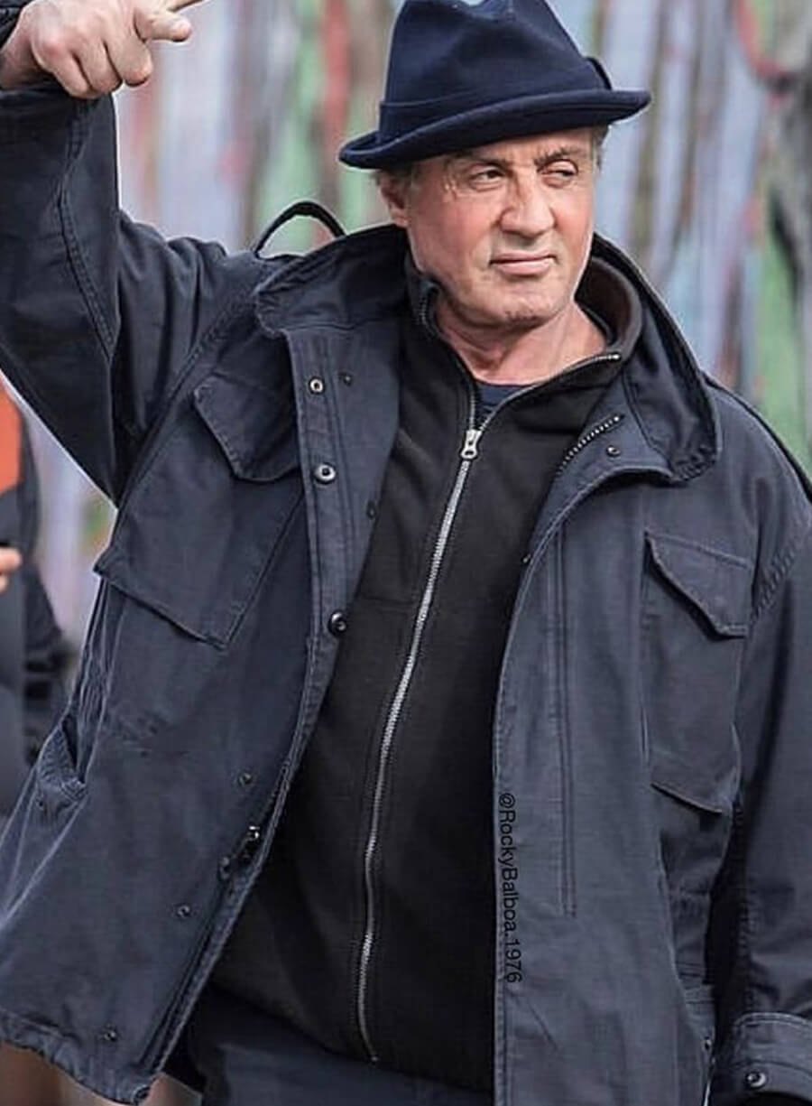 Harpoon Sylvester Stallone Inspired Dark Blue Cotton Jacket - Creed Movie Style