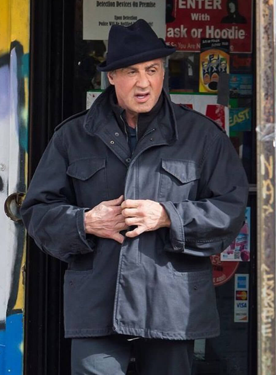 Harpoon Sylvester Stallone Inspired Dark Blue Cotton Jacket - Creed Movie Style