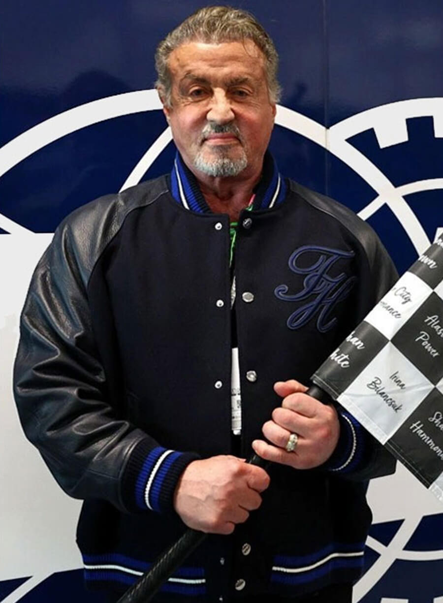 Harpoon Sylvester Stallone Inspired Black Leather Jacket - Las Vegas GP 2024 Style