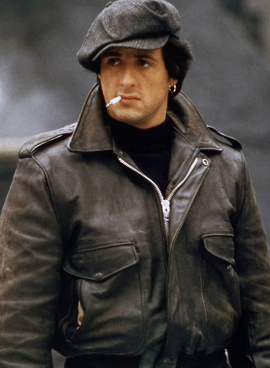 Harpoon Sylvester Stallone Inspired Black Leather Jacket - Paradise Alley Style