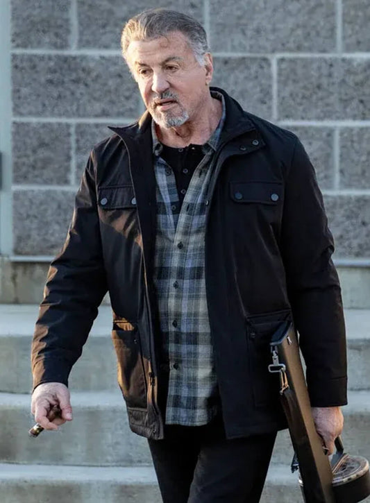 Harpoon Sylvester Stallone Inspired Black Cotton Jacket - Rambo: Last Blood Style