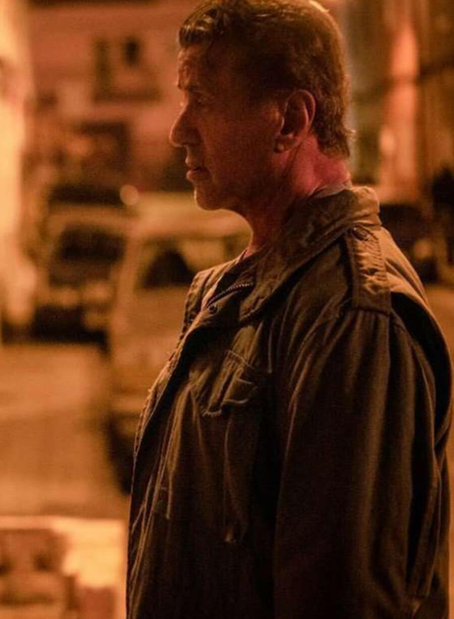 Harpoon Sylvester Stallone Inspired Green Cotton Jacket - Rambo: Last Blood Style