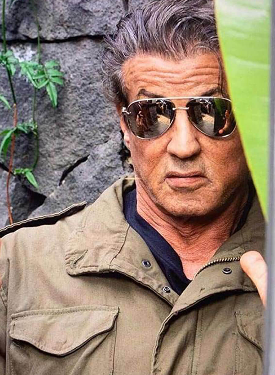 Harpoon Sylvester Stallone Inspired Green Cotton Jacket - Rambo: Last Blood Style