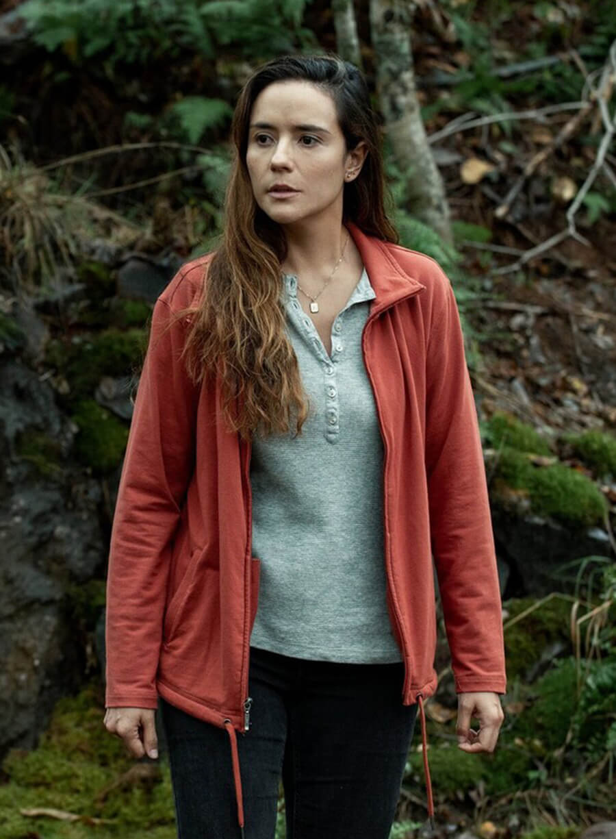 Harpoon Tabitha Matthews Inspired Red Fleece Fabric Leather Jacket - From S02 Style