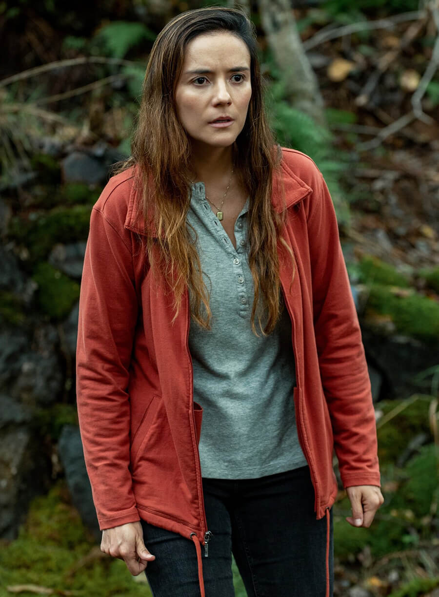 Harpoon Tabitha Matthews Inspired Red Fleece Fabric Leather Jacket - From S02 Style