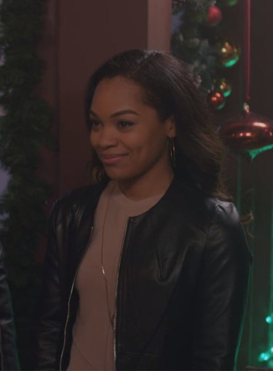 Harpoon Melissa Inspired Black Leather Jacket - A Christmas Prince Style