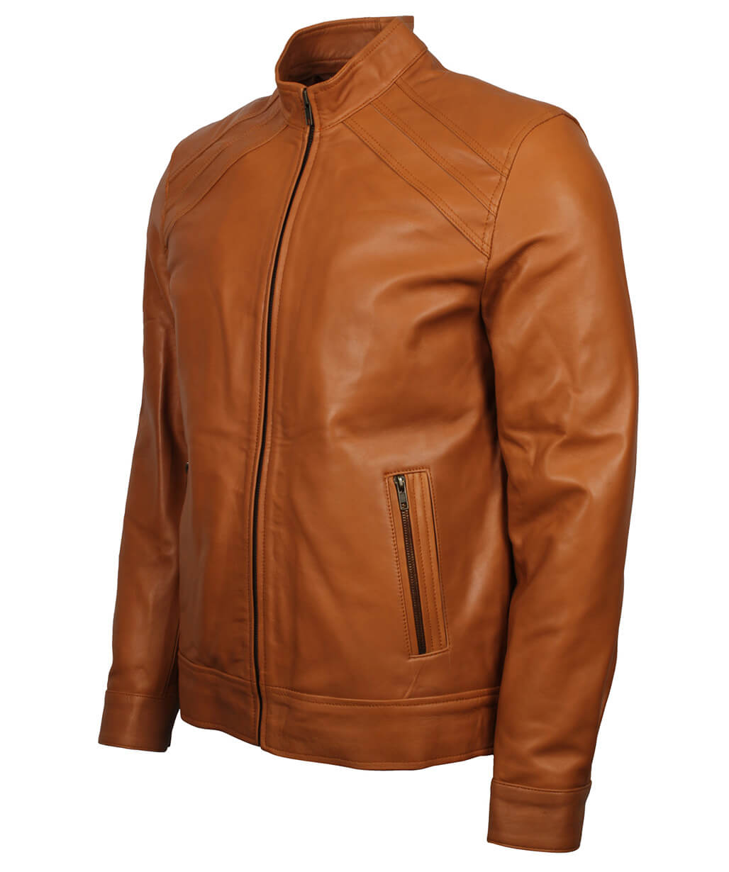 Harpoon Vintage Style Inspired Brown Cafe Racer Jacket