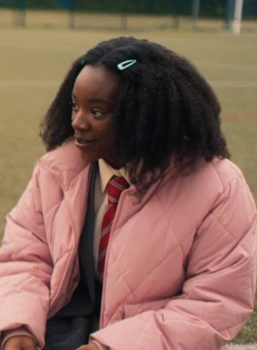 Harpoon Tara Jones Heartstopper Puffer Inspired Pink Parachute Leather Jacket