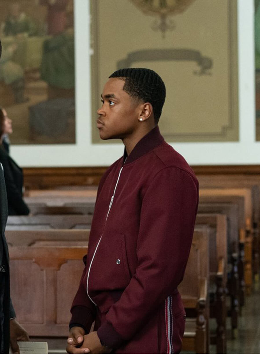 Harpoon Tariq St. Patrick Inspired Maroon Fleece Leather Jacket - Power Book II: Ghost Style