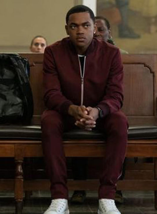 Harpoon Tariq St. Patrick Inspired Maroon Fleece Leather Jacket - Power Book II: Ghost Style