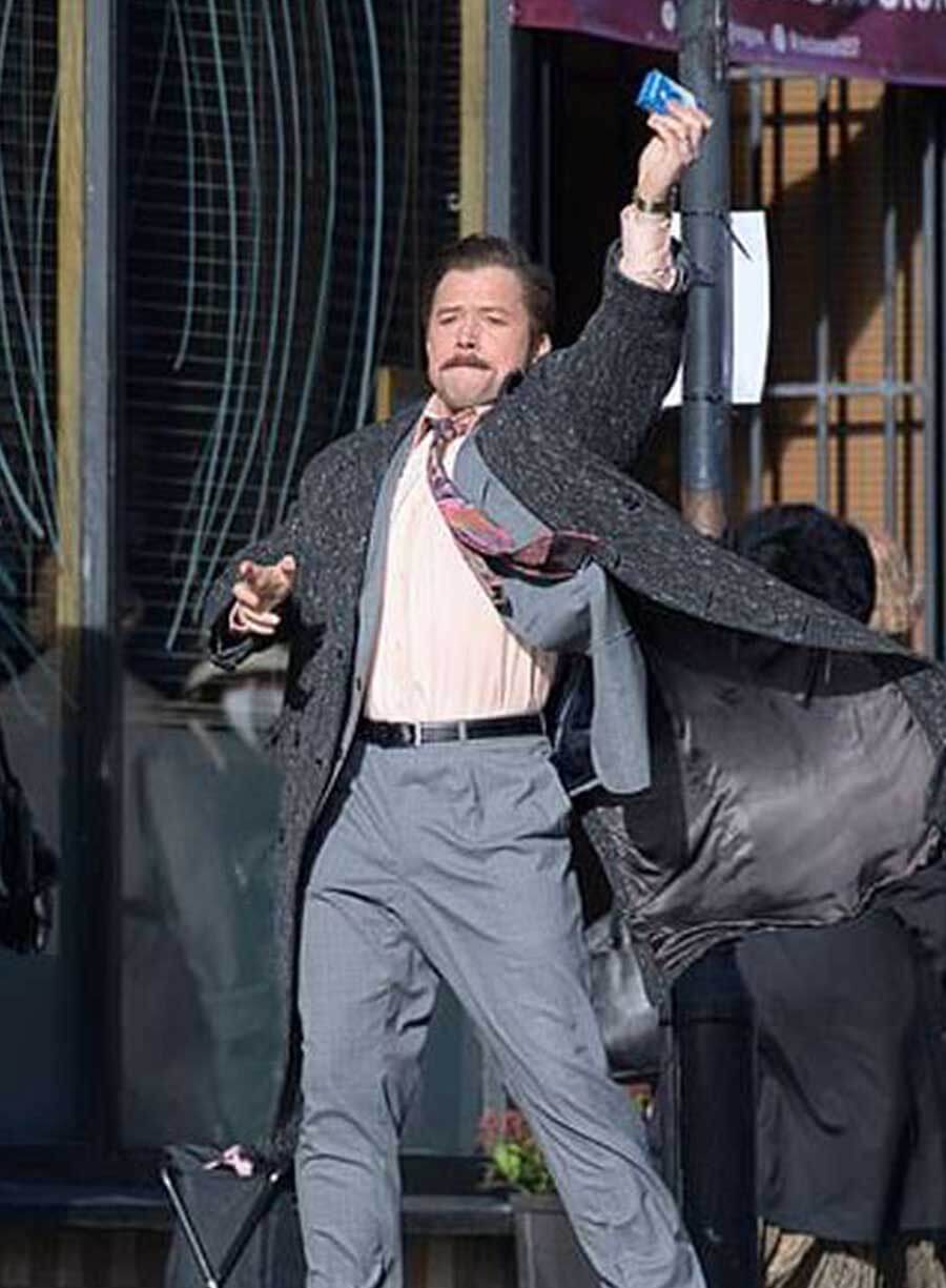 Harpoon Taron Egerton Inspired Black Wool Fabric Coat