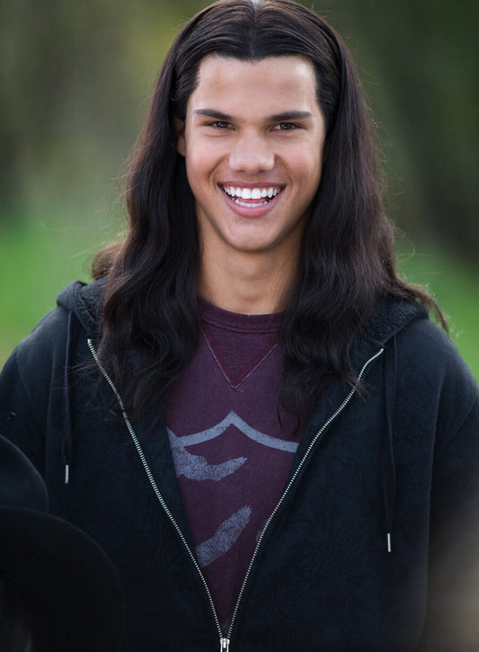 Harpoon Jacob Black Inspired Black Fabric Hooded Jacket - Twilight Style