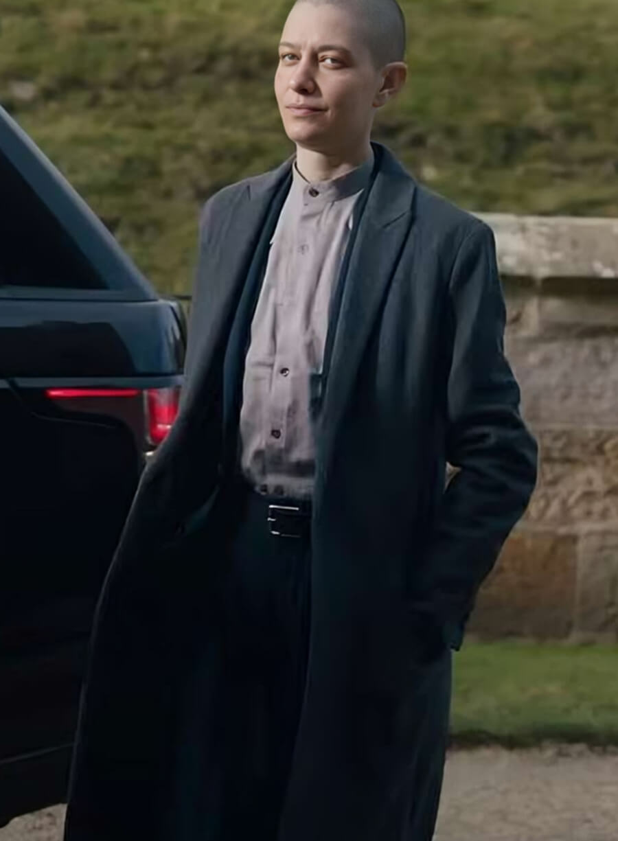 Harpoon Asia Kate Inspired Grey Wool Fabric Coat - Billions Tv Series Style