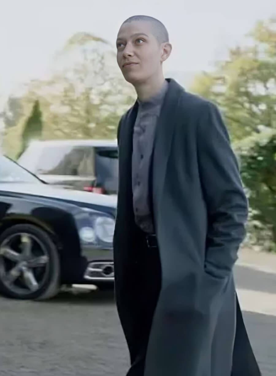 Harpoon Asia Kate Inspired Grey Wool Fabric Coat - Billions Tv Series Style