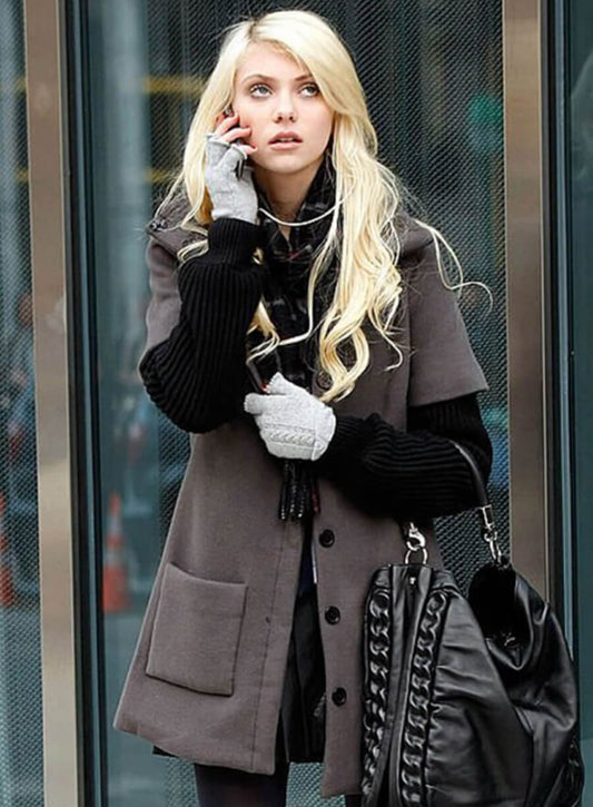 Harpoon Jenny Humphrey Inspired Black Coat - Gossip Girl Style