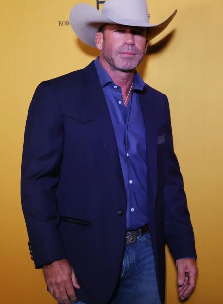 Harpoon Taylor Sheridan Inspired Blue Leather Jacket - Yellowstone Drama Series Premiere Style