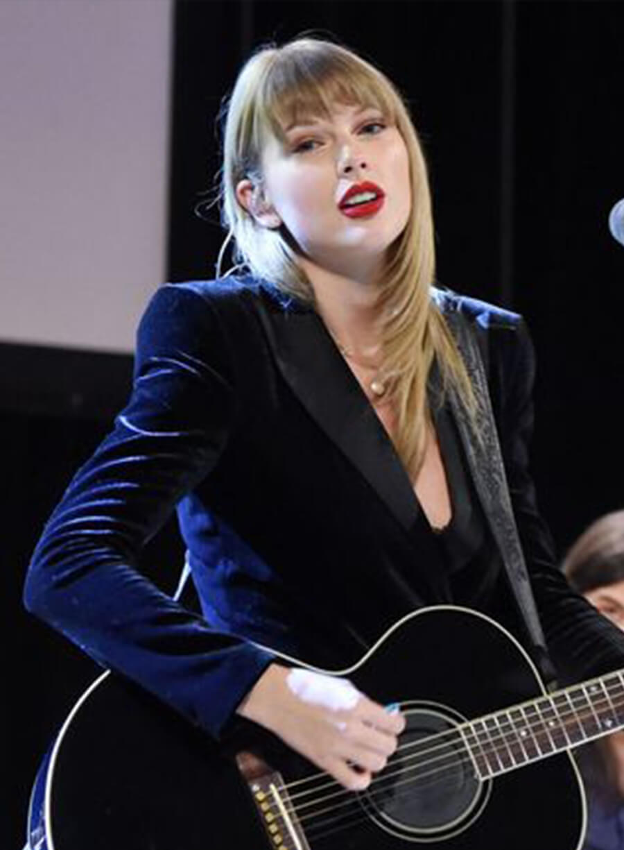 Harpoon Taylor Swift Reputation Era Velvet Blazer Inspired Black Leather Jacket