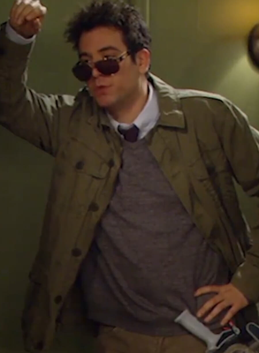 Harpoon Ted Mosby Inspired Green Leather Jacket - How I met Your Mother Style