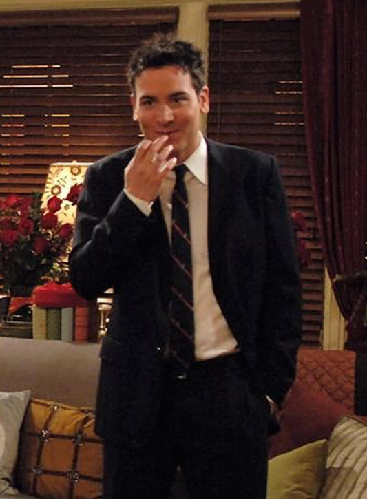 Harpoon Ted Mosby Inspired Black Leather Jacket - How I met Your Mother S01 Style