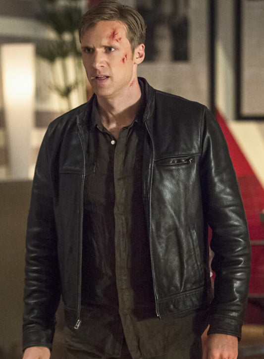 Harpoon Jay Garrick Inspired Black Leather Jacket - The Flash Style