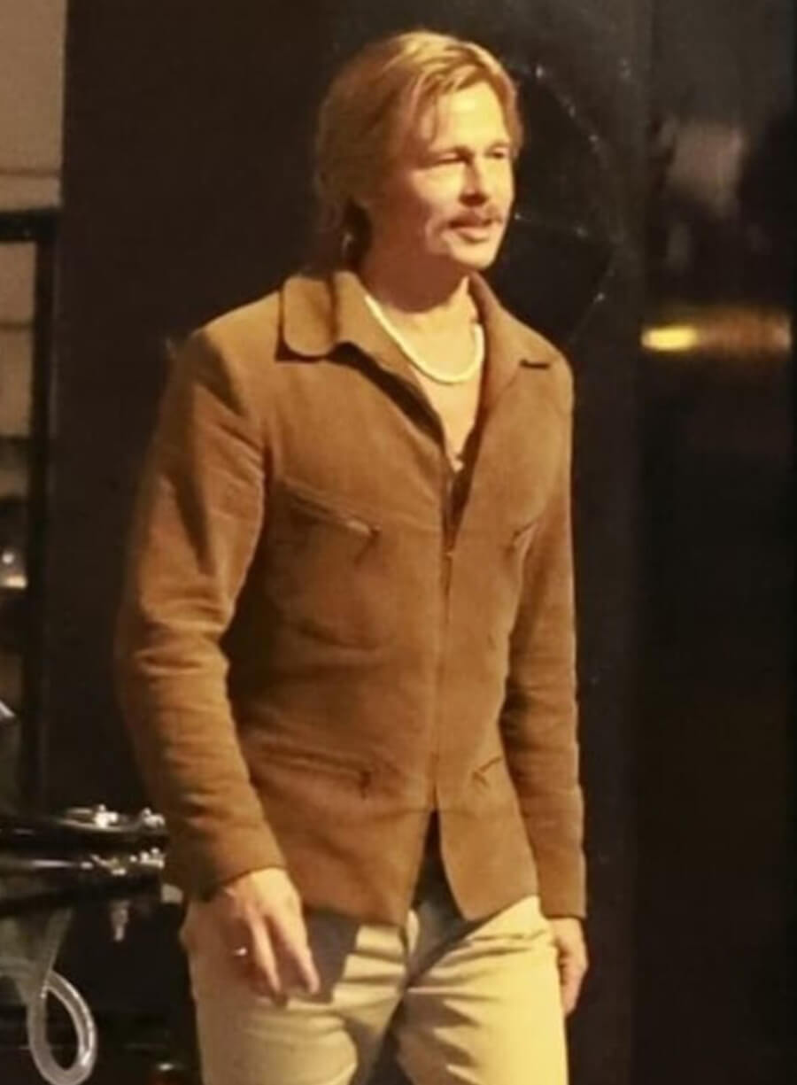 Harpoon Cliff Booth Inspired Brown Suede Leather Leather Jacket - The Adventures of Cliff Booth Style