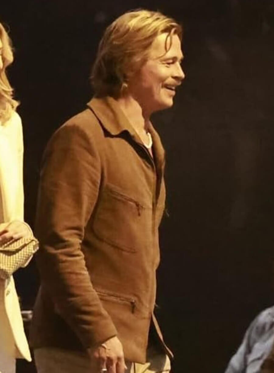 Harpoon Cliff Booth Inspired Brown Suede Leather Leather Jacket - The Adventures of Cliff Booth Style