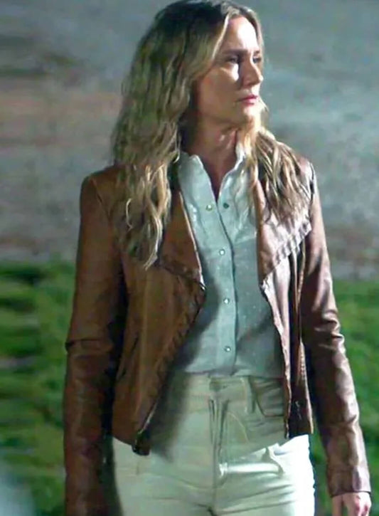 Harpoon Maryanne Dice Inspired Brown Real Leather Leather Jacket - The Bondsman Style