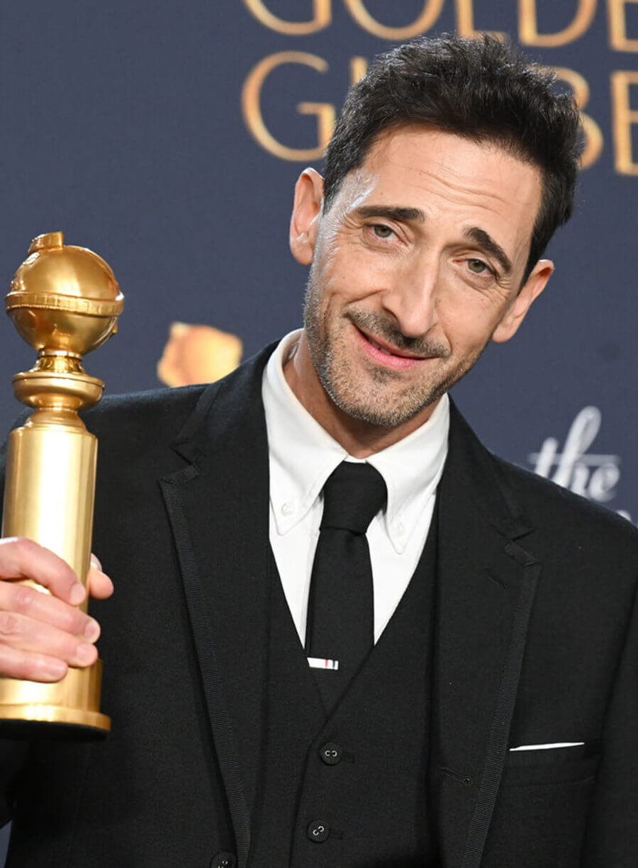 Harpoon Adrien Brody Inspired Black Plain Fabric Leather Jacket - The Brutalist Premiere Style