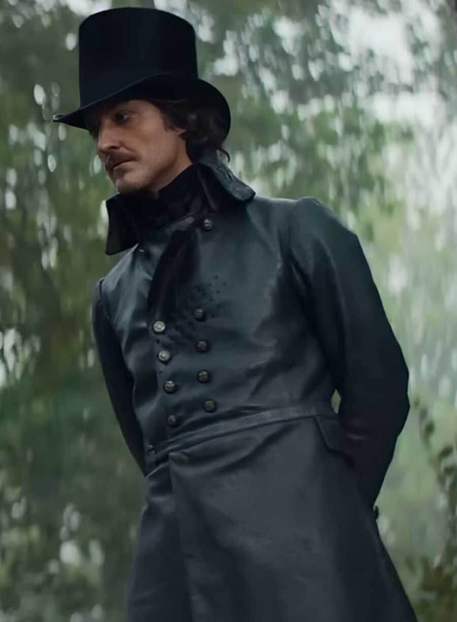Harpoon Edmond Dantes Inspired Black Real Leather Coat - The Count of Monte-Cristo 2024 Style