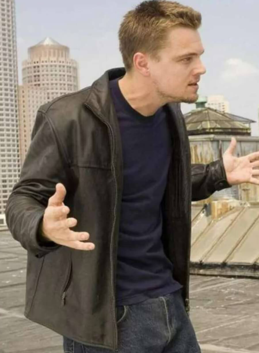 Harpoon William Costigan Jr Inspired Black Leather Jacket - The Departed Style