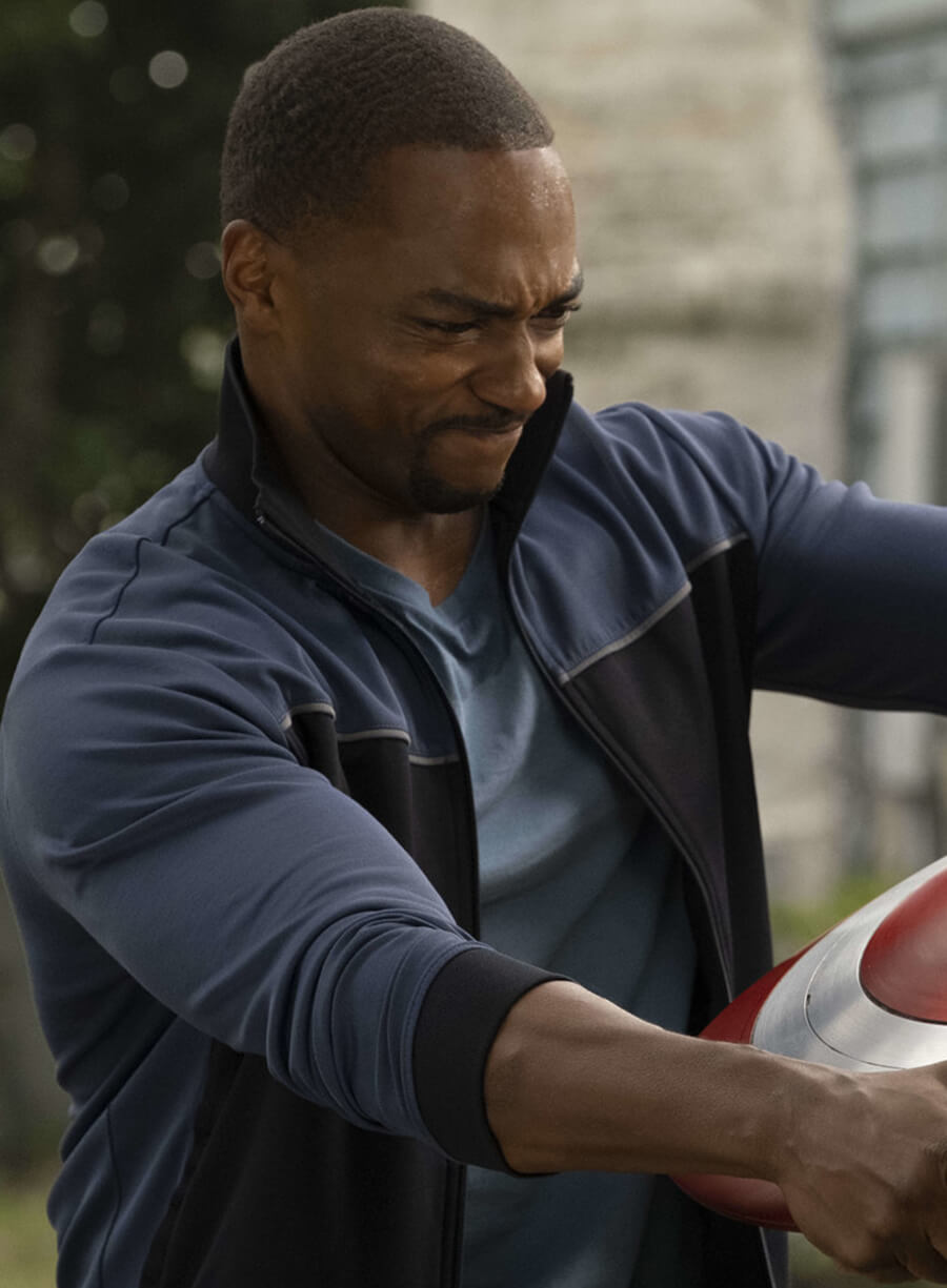 Harpoon Sam Wilson Inspired Black & Blue Leather Jacket - The Falcon and the Winter Soldier Style