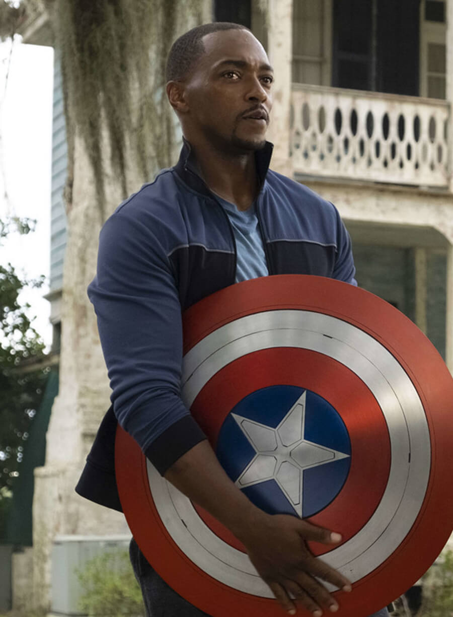 Harpoon Sam Wilson Inspired Black & Blue Leather Jacket - The Falcon and the Winter Soldier Style