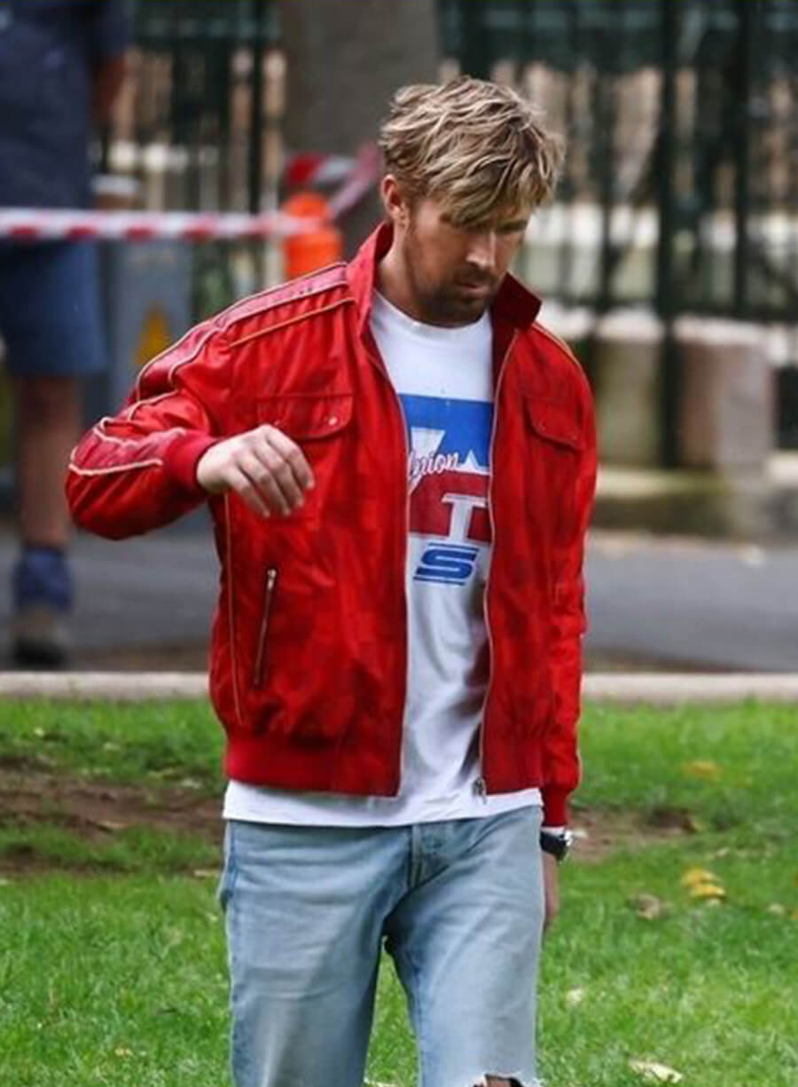 Harpoon Colt Seavers Inspired Red Cotton Jacket - The Fall Guy 2024 Style