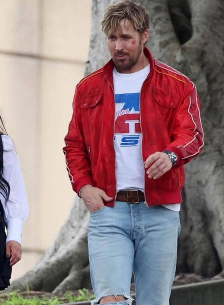 Harpoon Colt Seavers Inspired Red Cotton Jacket - The Fall Guy 2024 Style