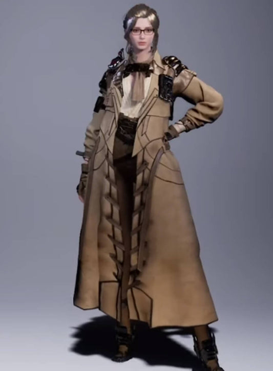 Harpoon Gley Inspired Brown Cotton Fabric Coat - The First Descendant Game Style